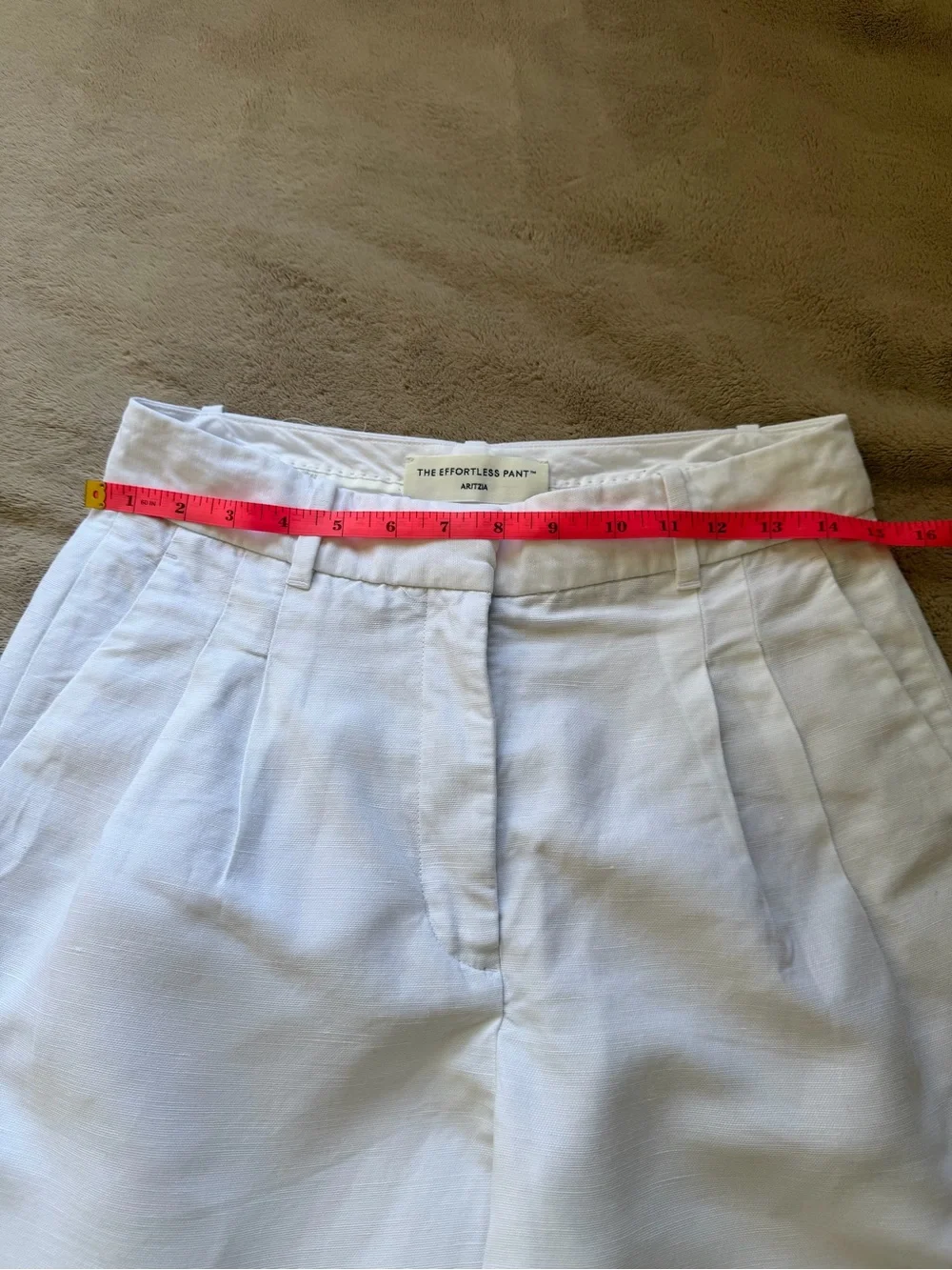 Aritzia The Effortless Pant White Linen Lyocell Wide Leg Pleated Pants